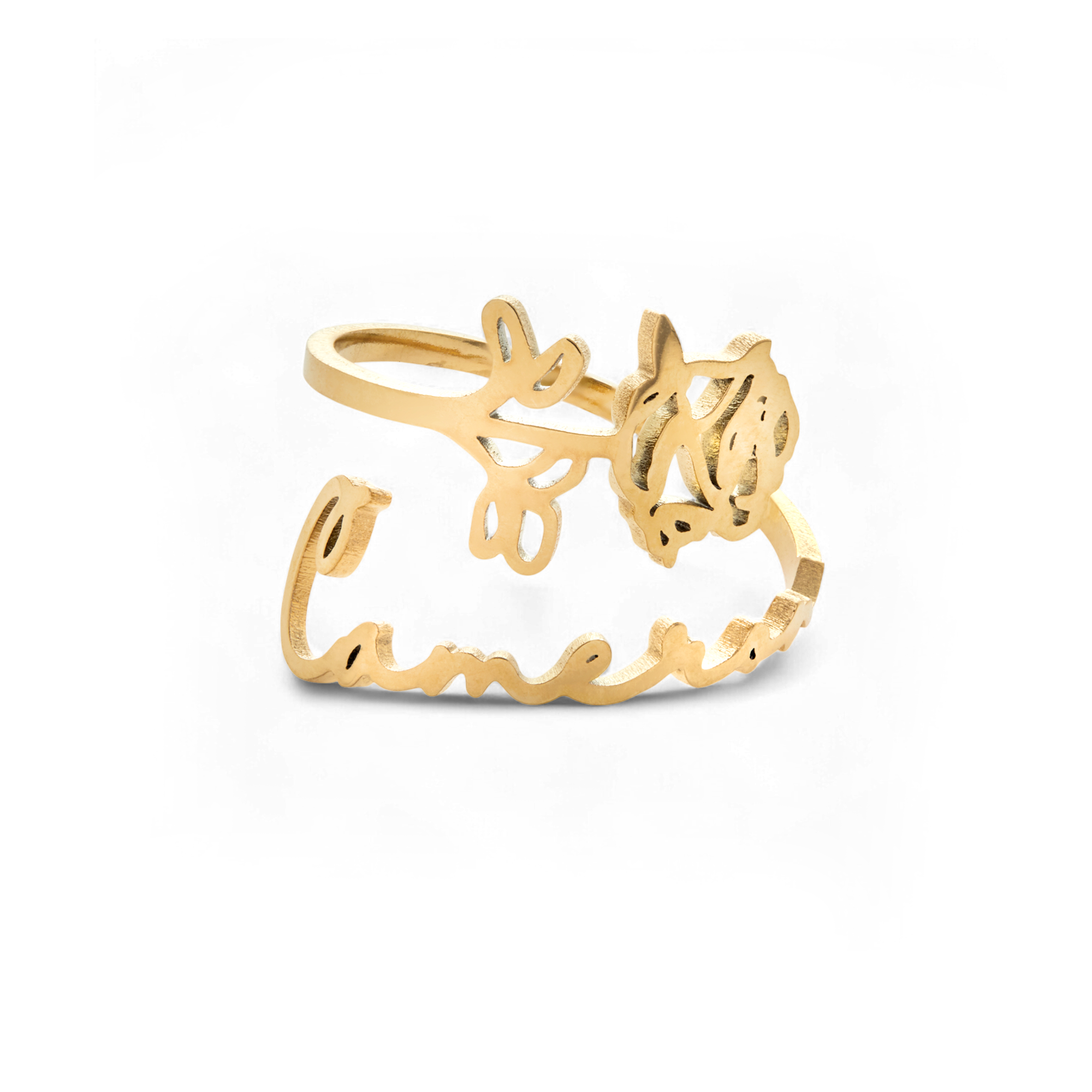 Birth Flower Name Ring