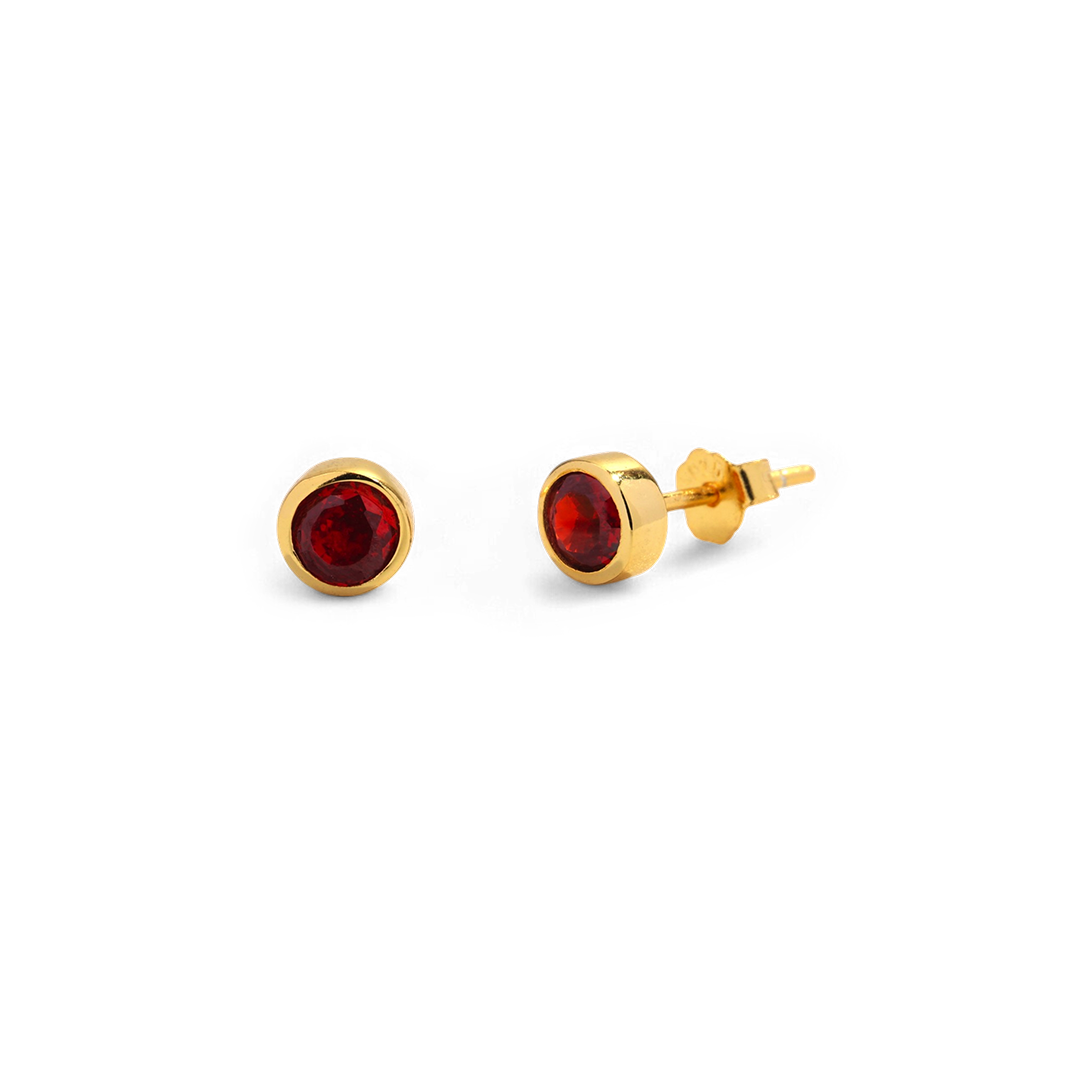 18k Gold Plated / January Garnet