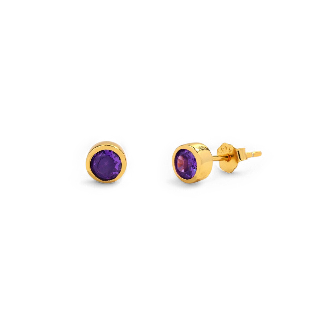 18k Gold Plated / February Amethyst