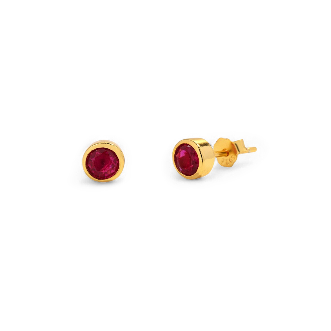 18k Gold Plated / July Ruby
