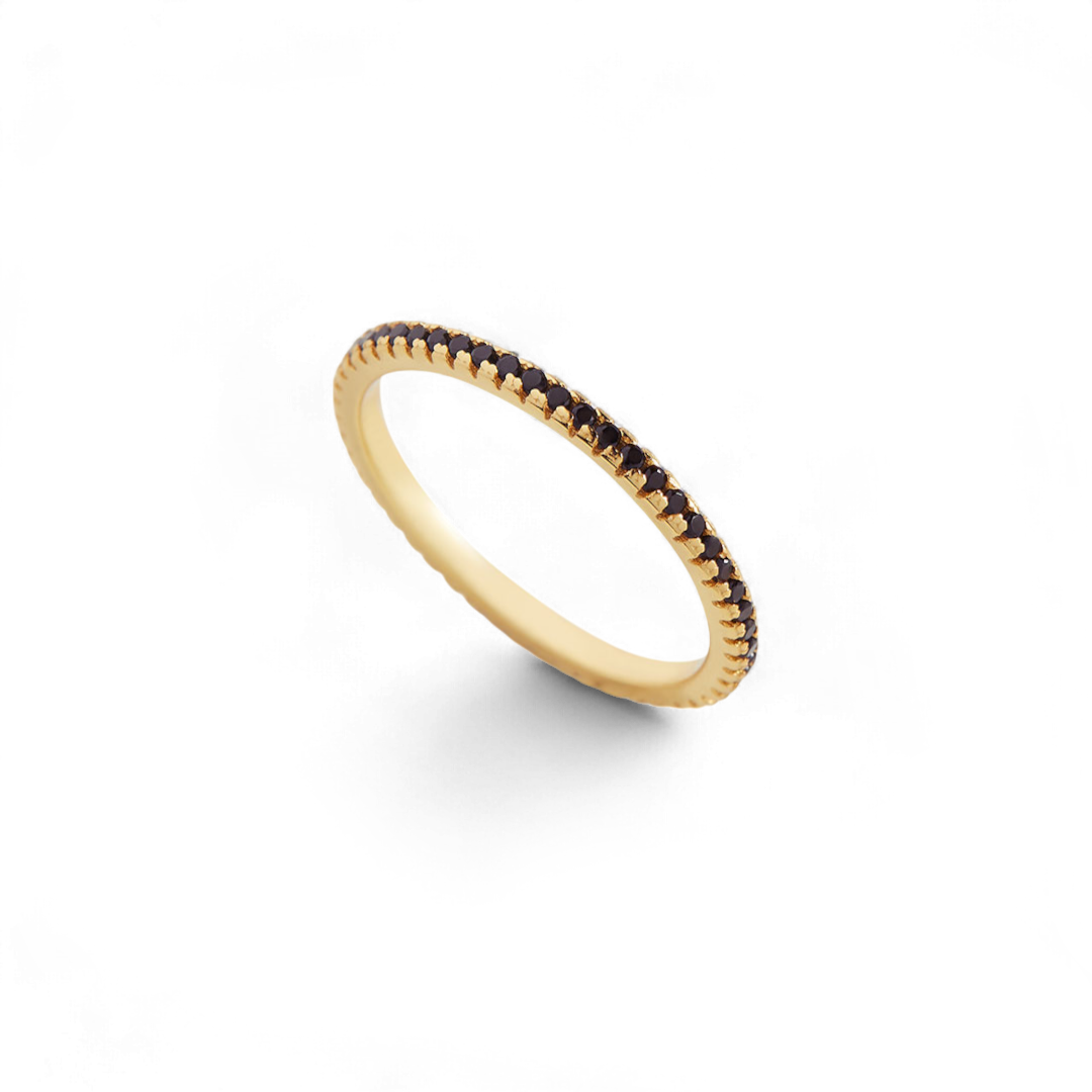 Black Diamond Eternity Stacking Ring