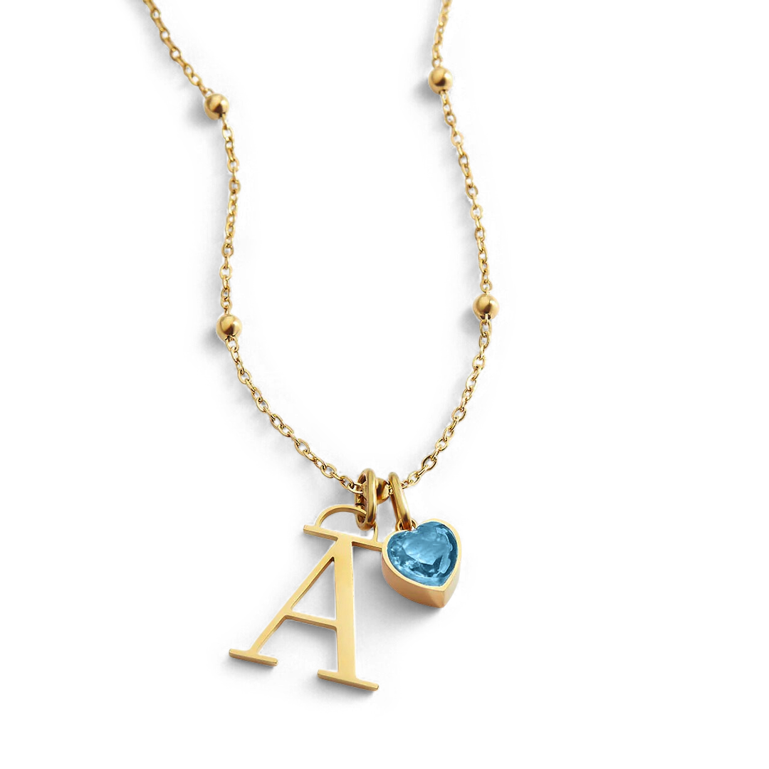 18k Gold Plated / December Blue Topaz