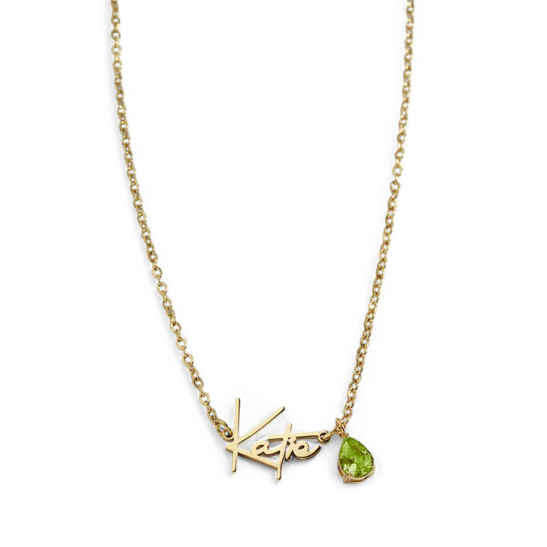 18k Gold Plated / August Peridot / 18