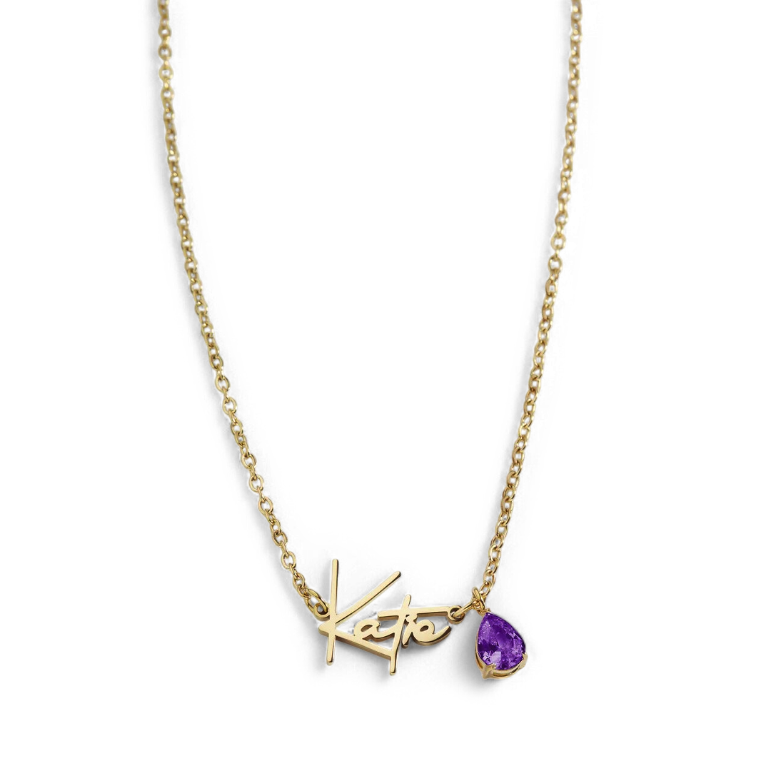 18k Gold Plated / February Amethyst / 18