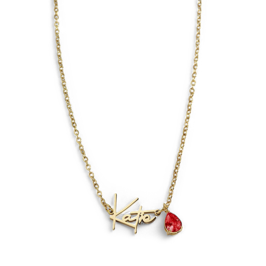 18k Gold Plated / January Garnet / 18