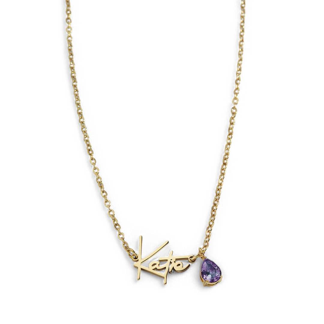 18k Gold Plated / June Alexandrite / 18