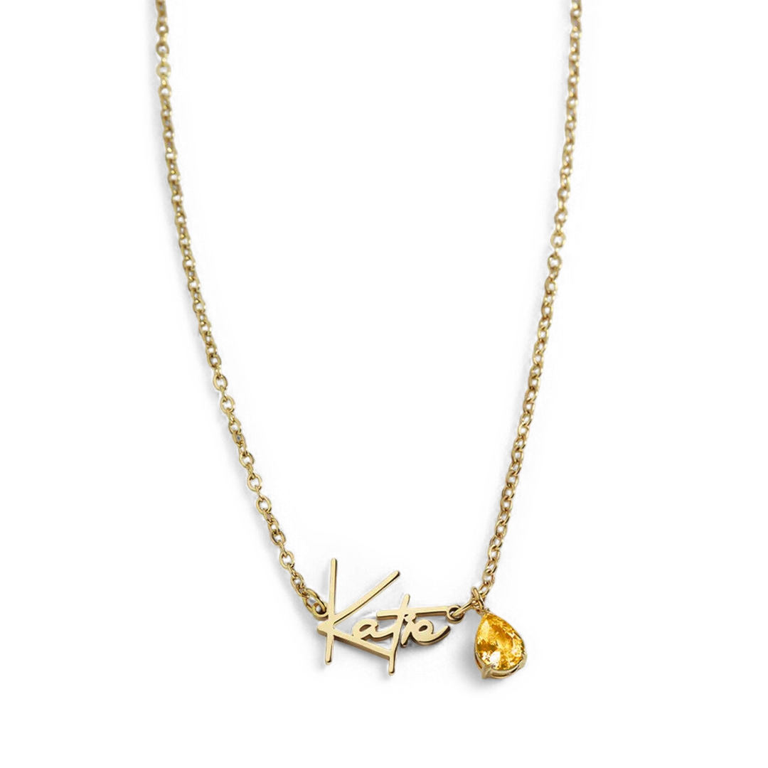 18k Gold Plated / November Citrine / 18