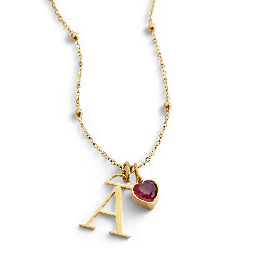 18k Gold Plated / January Garnet