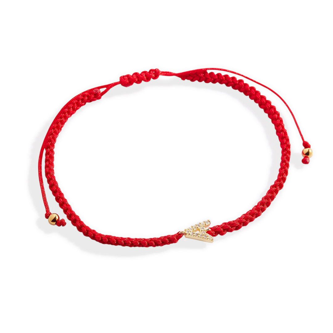 Braided Initial String Adjustable Bracelet