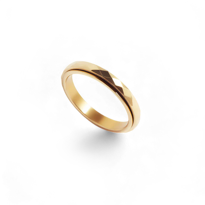 Dainty Hammered Band Spinning Fidget Ring