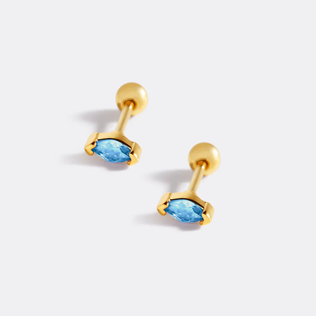 18k Gold Plated / Blue