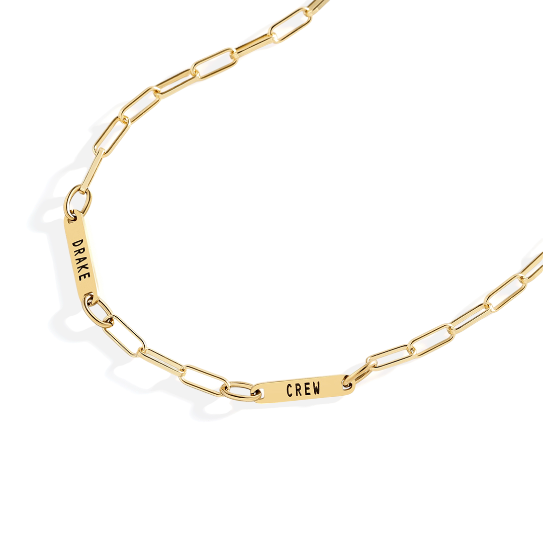 Paperclip Necklace With Personalized Names