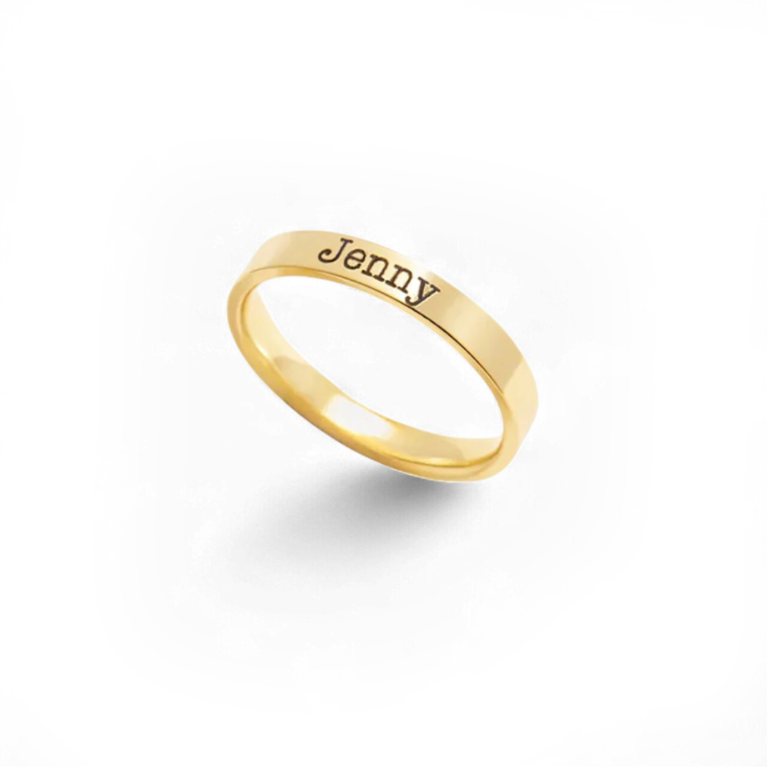Engraved Stackable Name Ring | 3mm Band