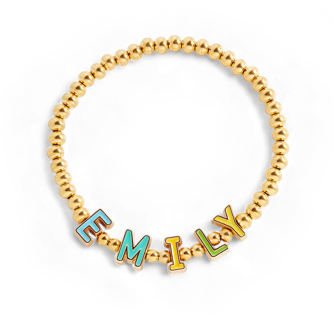 Rainbow Candy Letter Bracelet