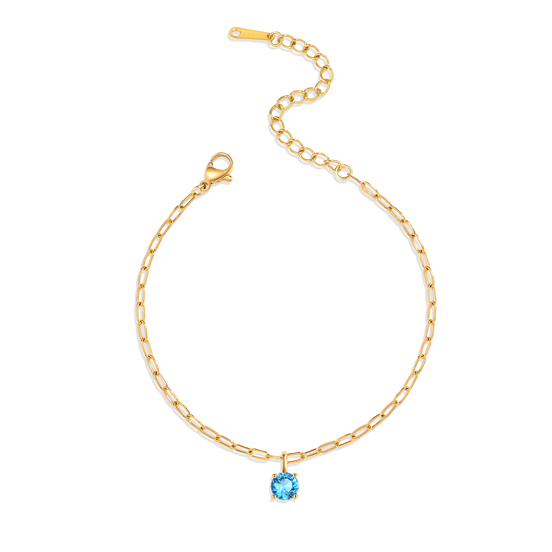 Round-Cut Birthstone Bracelet