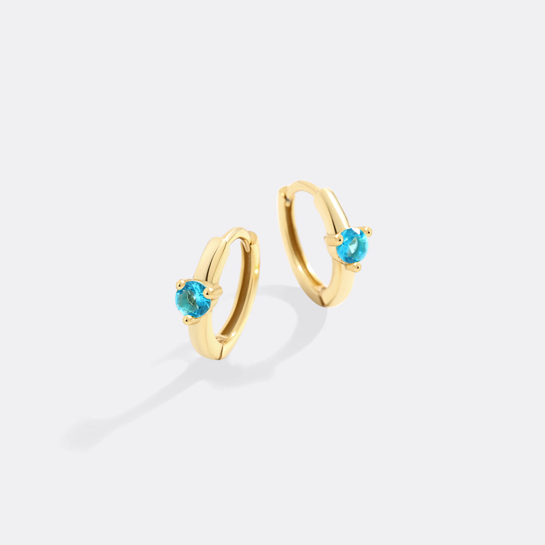 18k Gold Over Sterling Silver / December Blue Topaz