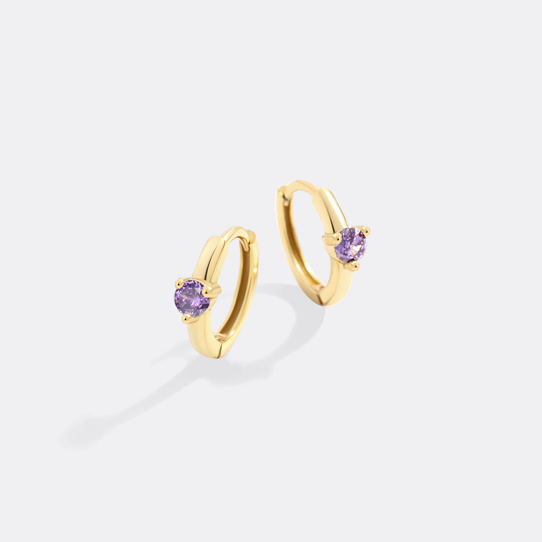 18k Gold Over Sterling Silver / February Amethyst