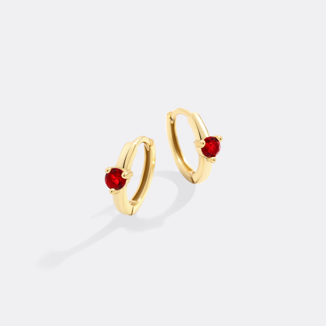 18k Gold Over Sterling Silver / January Garnet