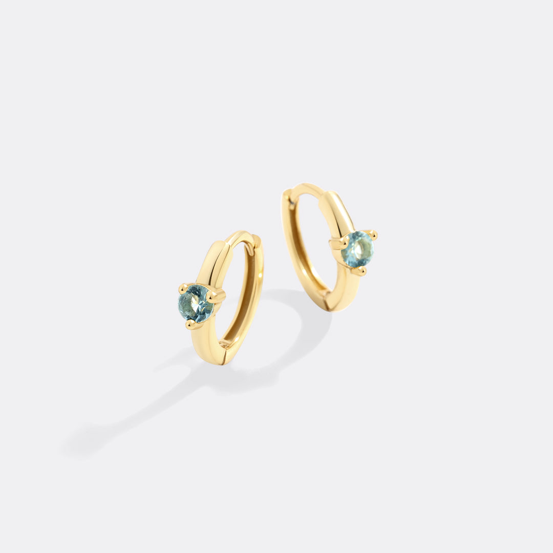18k Gold Over Sterling Silver / March Aquamarine