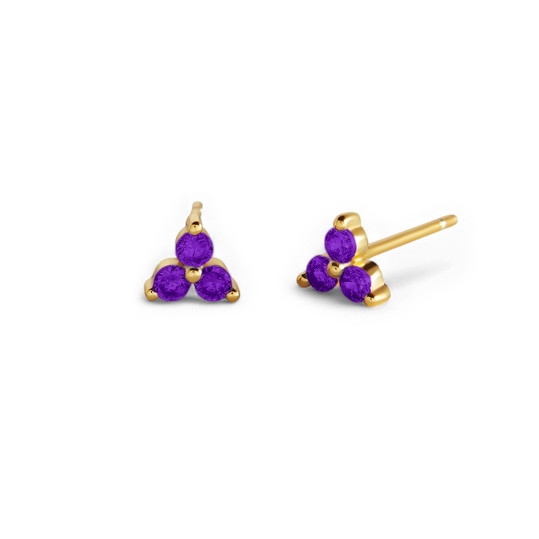 18k Gold Over Sterling Silver / February Amethyst
