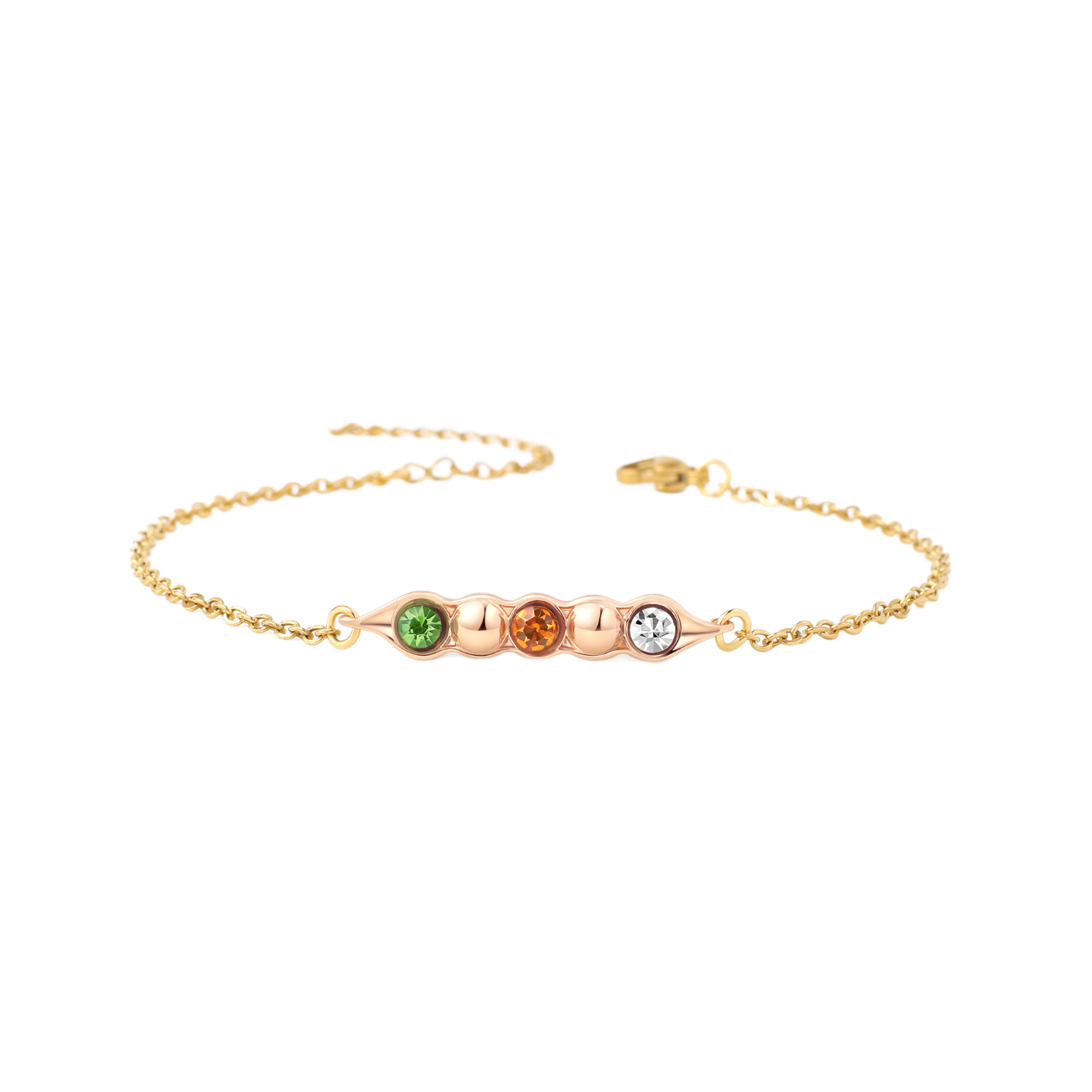 Peas in a Pod Birthstone Bracelet