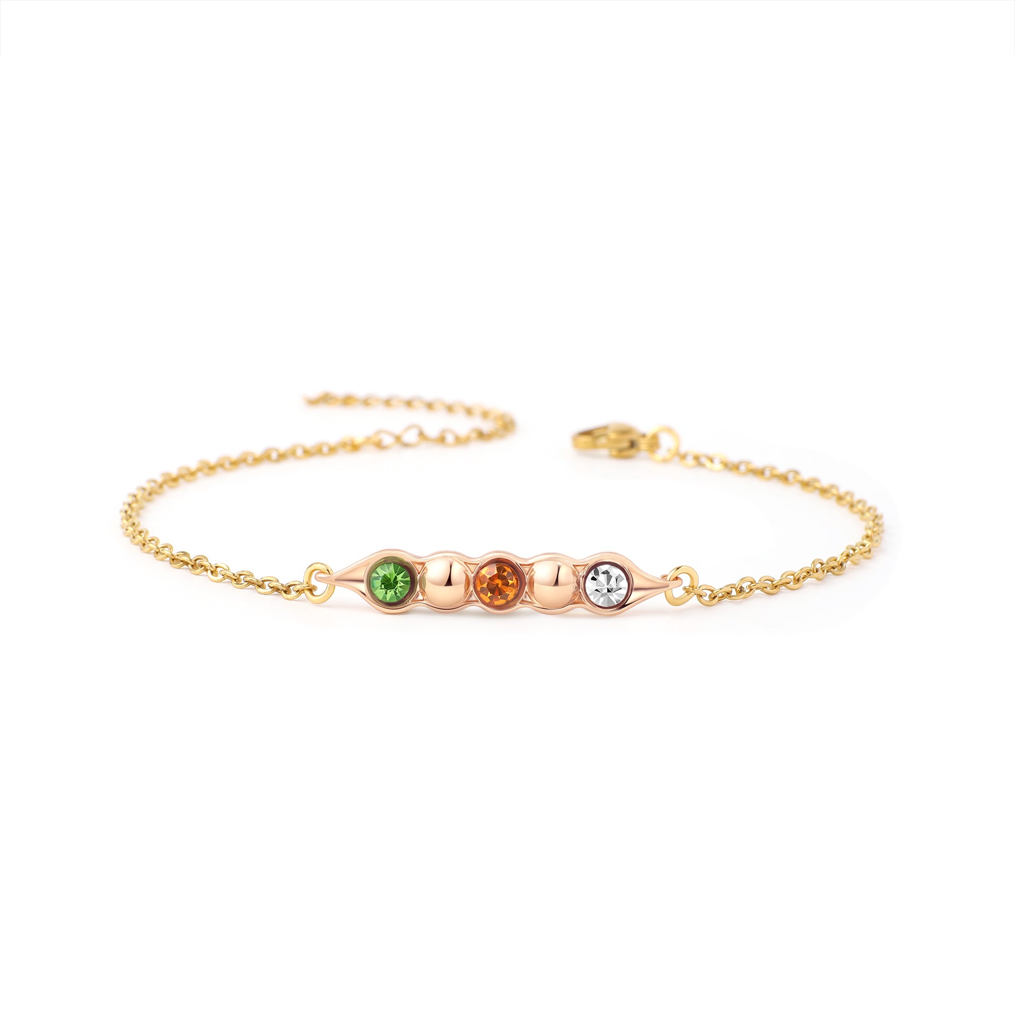 Peas in a pod birthstone bracelet Clearance