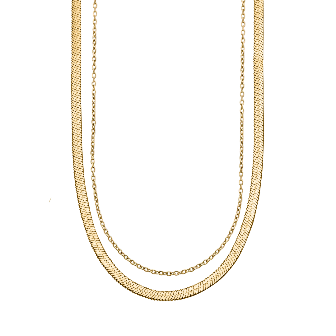 Herringbone Milano Chain Set Mint Lily herringbone-milano-chain-set-mint-lily