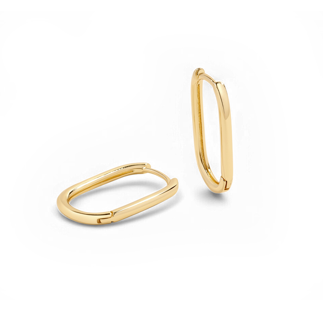 Retro Box Huggie Hoop Earrings