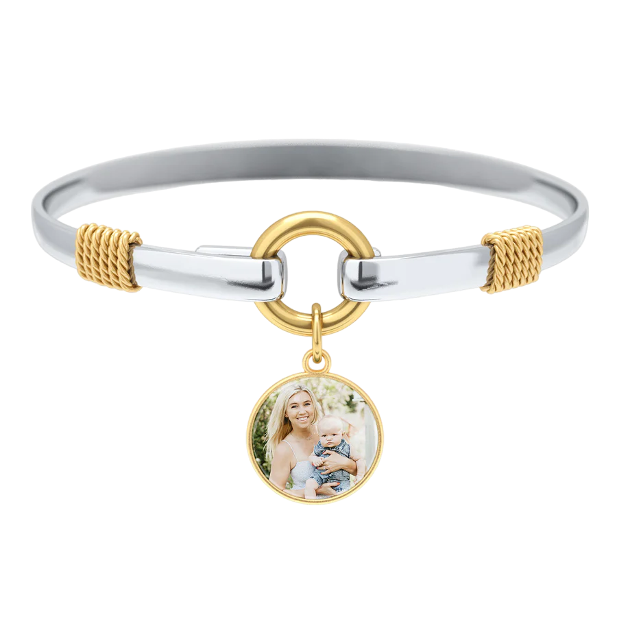 photo bracelet, personalized photo bracelet, photo jewelry, photo gifts,  picture bracelet, double sided photo charm, photo charm bracelet