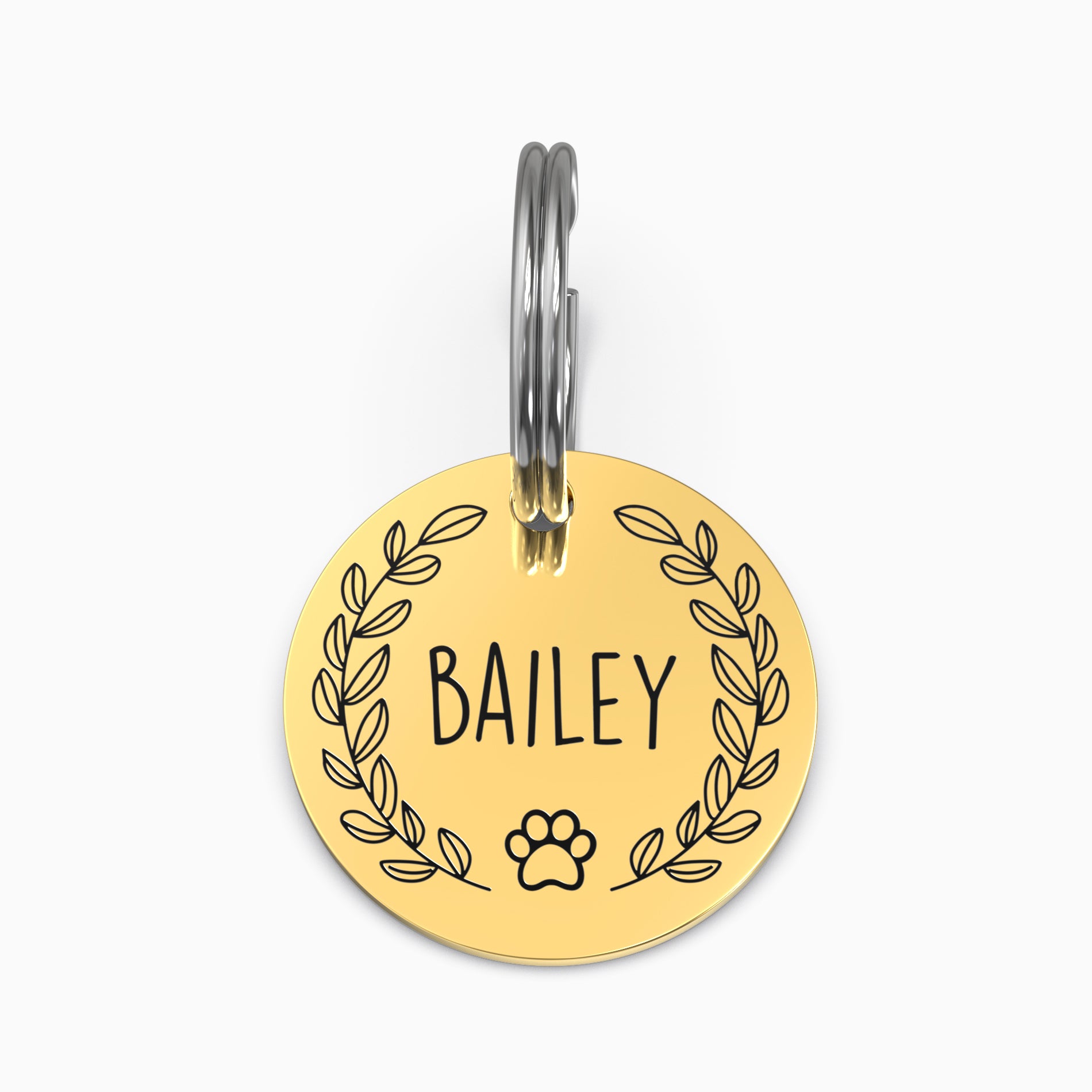 Personalized Pet ID Tag l Olive Dog with FREE Rubit Dog Tag Clip - Olive
