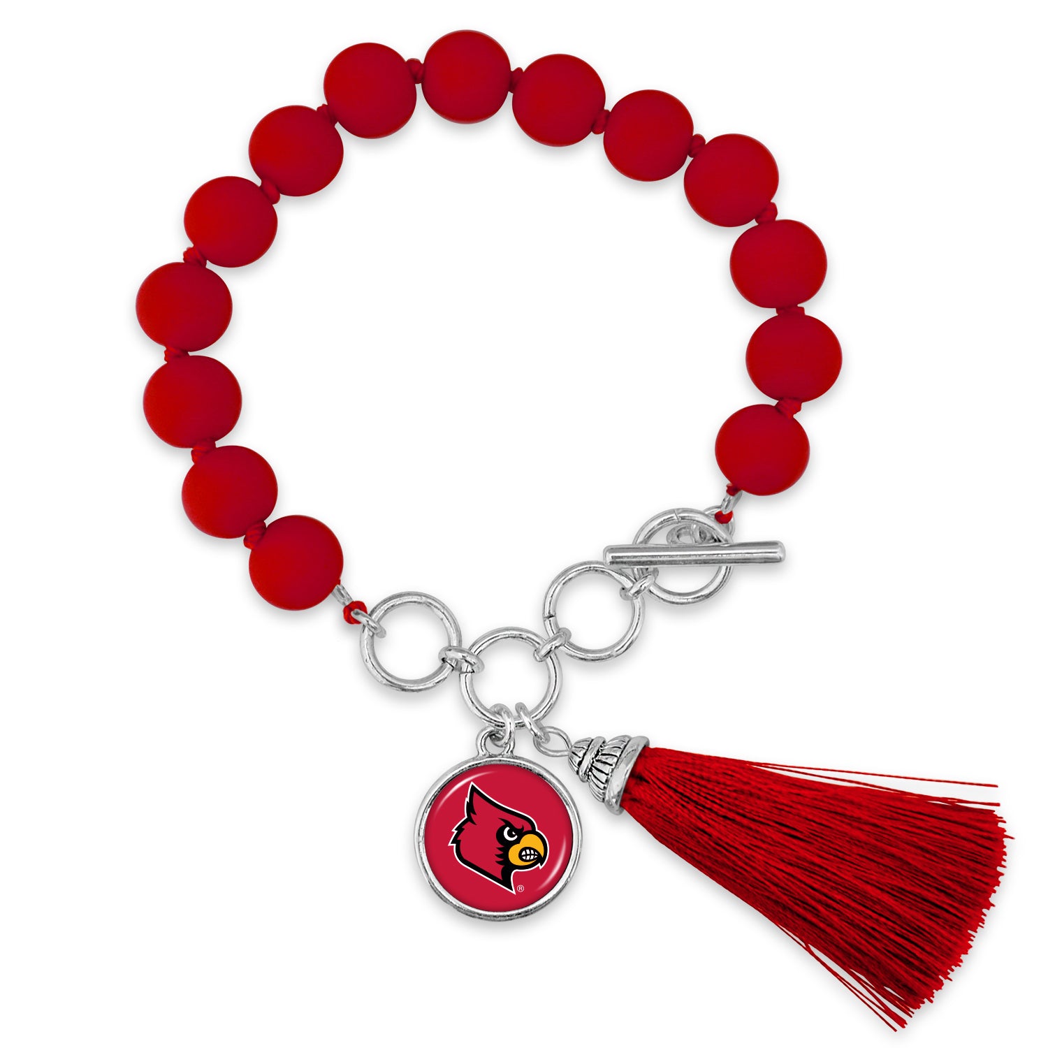 Louisville Cardinals Silver Charm Bracelet