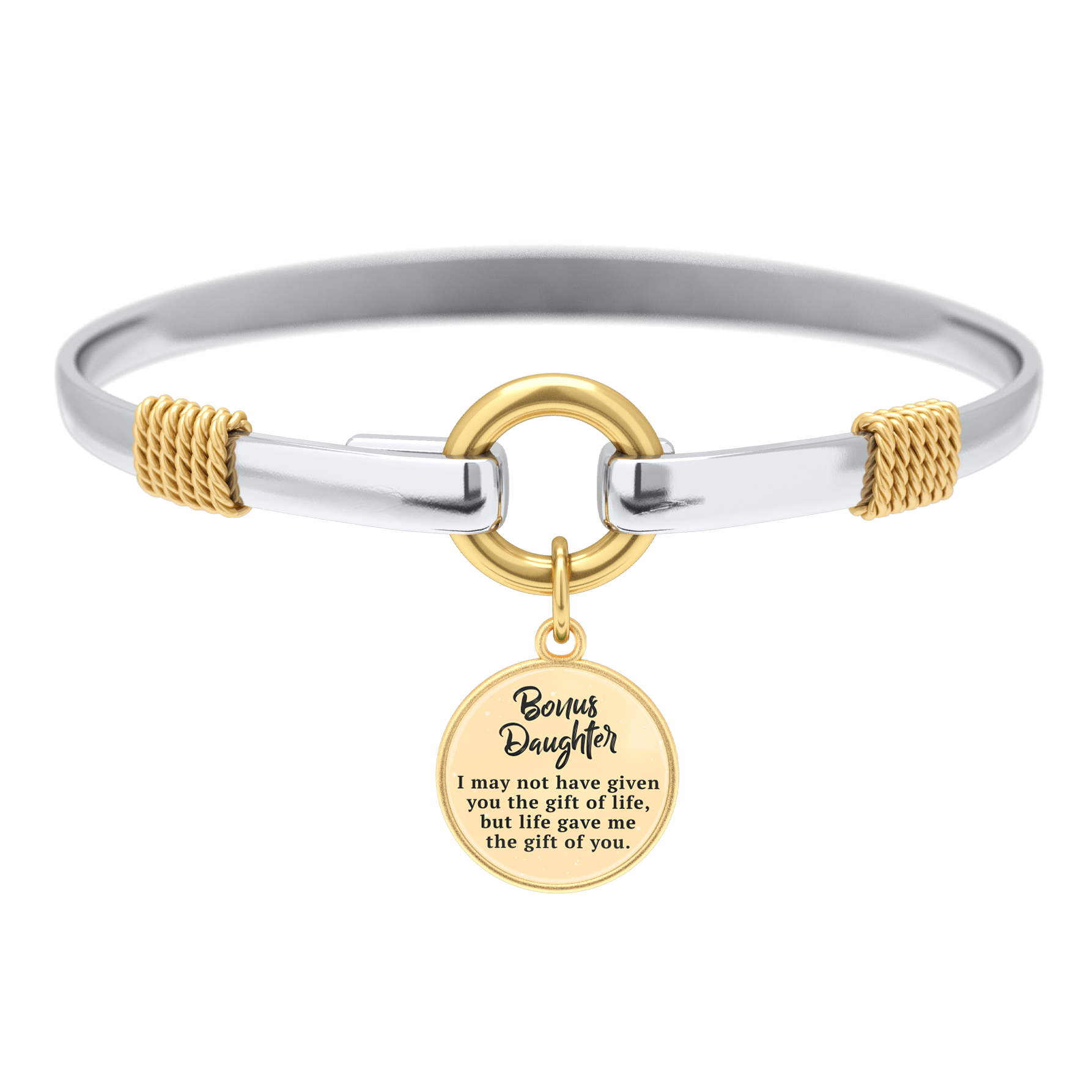 Bonus Daughter Two Tone Custom Charm Bracelet Mint Lily