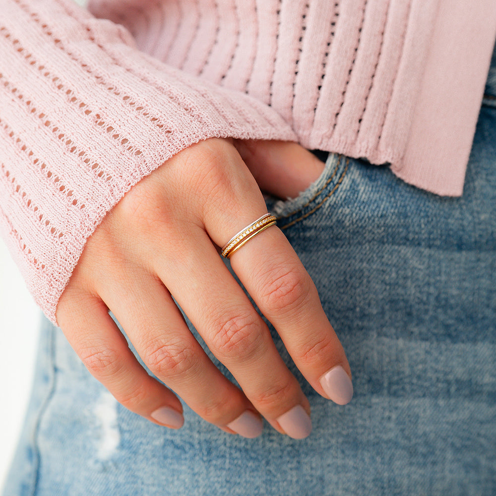 Gold and Silver Stacking Rings – Modern & Versatile Set – Mint & Lily