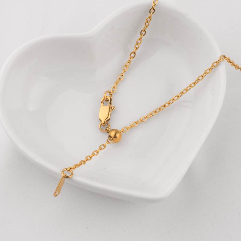 Dainty Heart Birthstone Bracelet - 18k Gold Plated / January