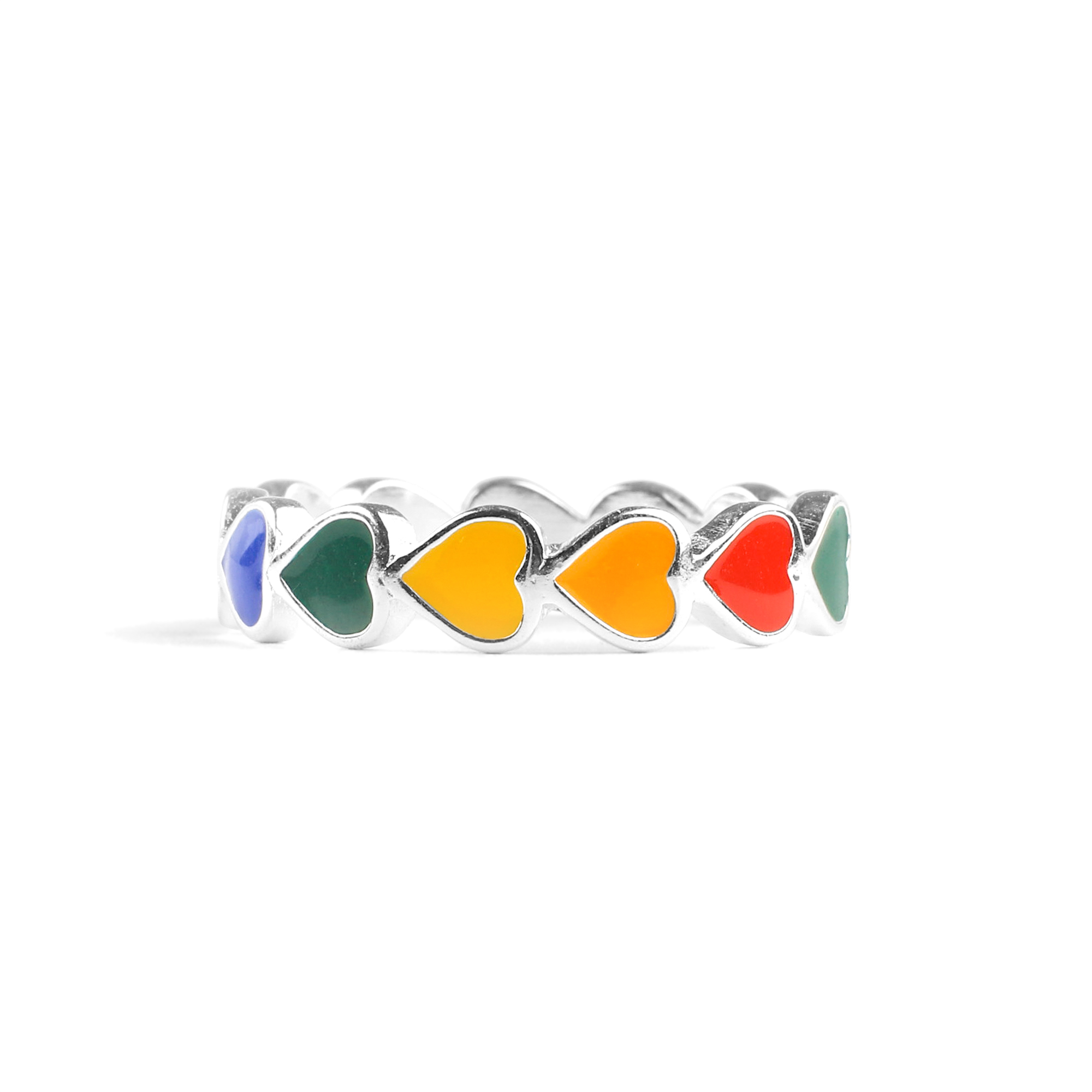 Rainbow Heart Band Ring