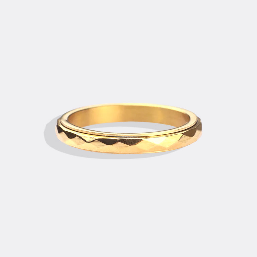Mint & Lily Dainty Hammered Band Spinning Fidget Ring
