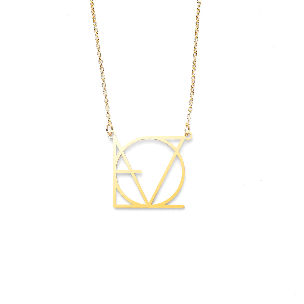 LOVE Minimalist Monogram Necklace - 18k Gold Over Sterling Silver