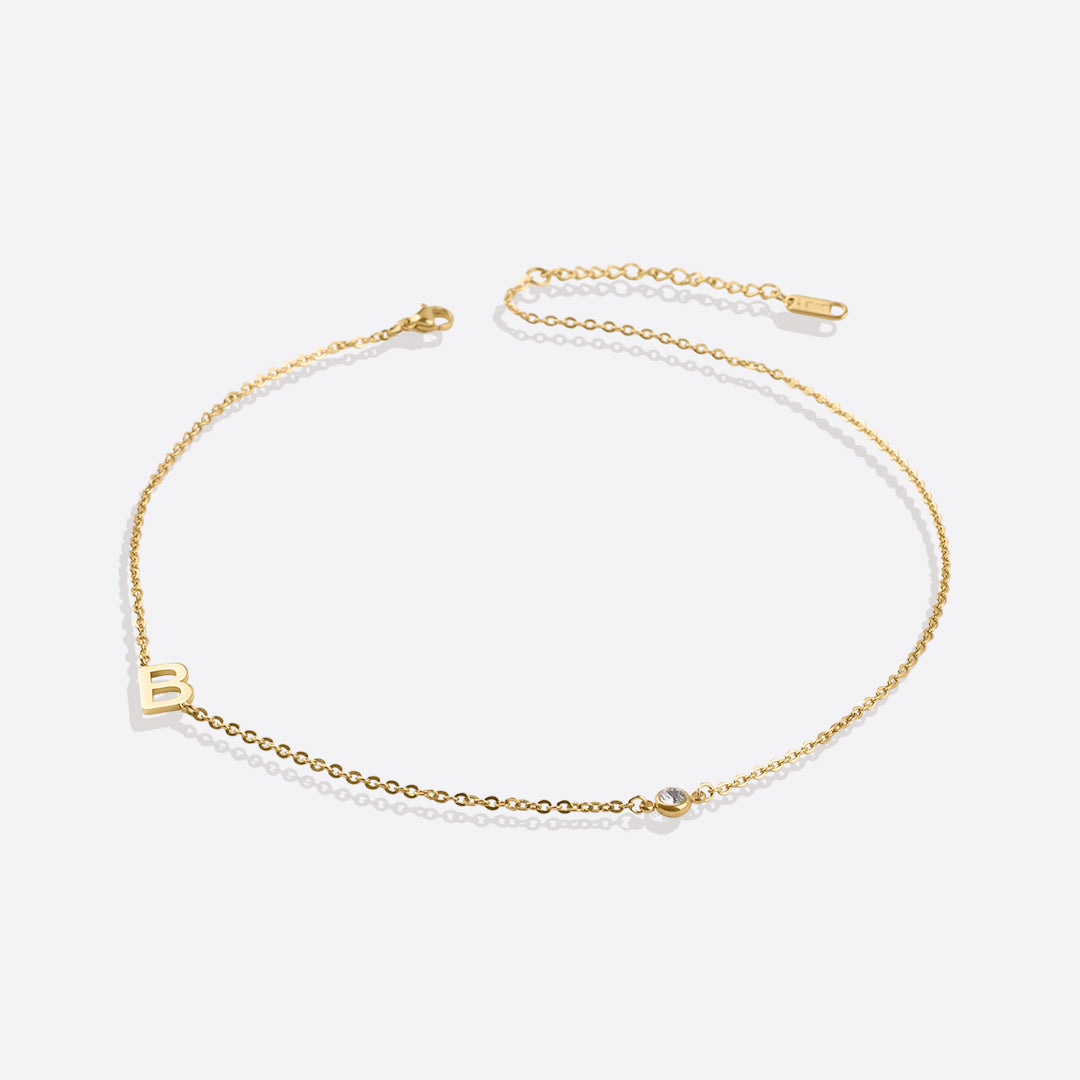Initial Necklace Diamond Accent