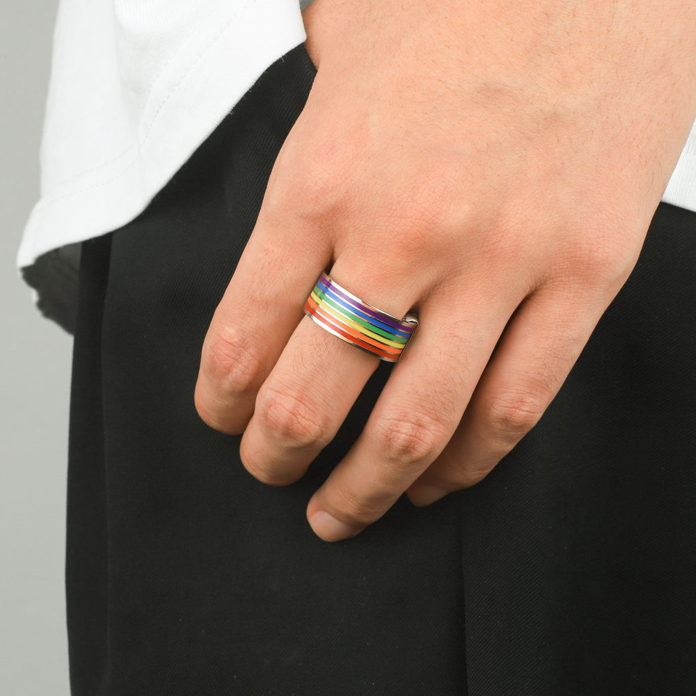 Rainbow Band Ring - Stainless / 6