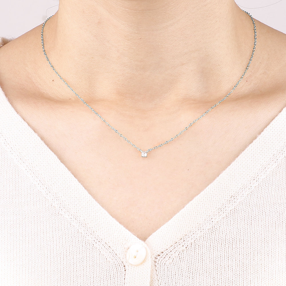 Dainty Diamond Necklace - 925 Sterling Silver