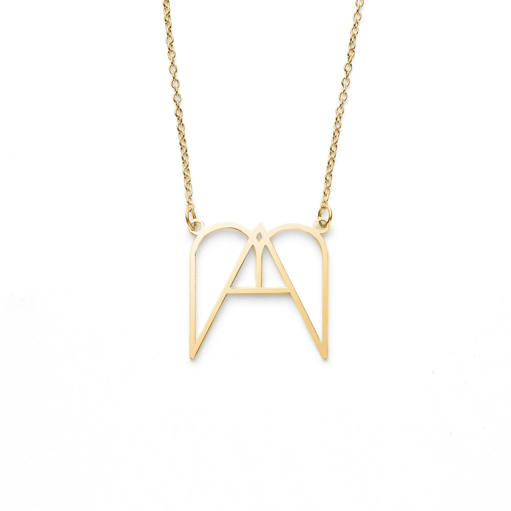 MAMA Minimalist Monogram Necklace - 18k Gold Over Sterling Silver