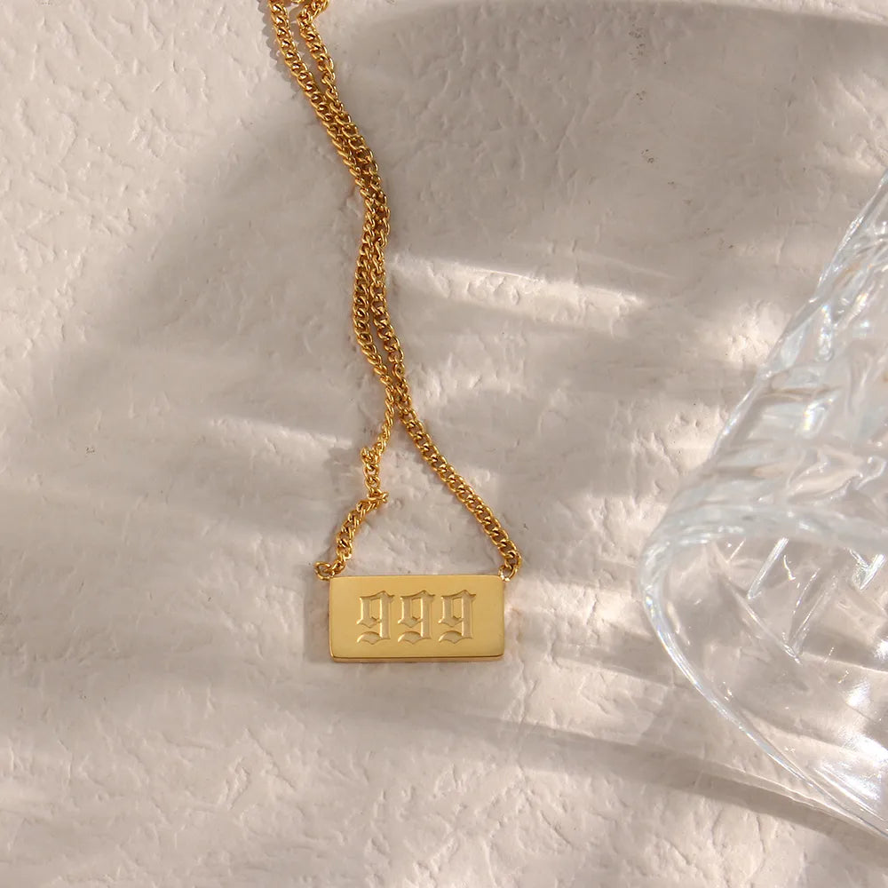 Angel Number Bar Necklace - 111