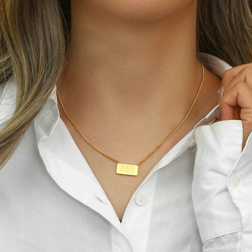 Angel Number Bar Necklace - 111
