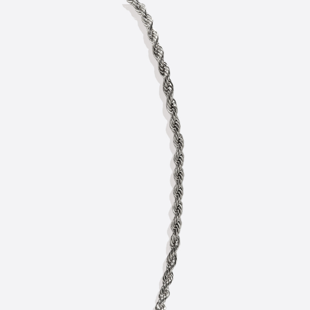 2mm Rope Chain Necklace - Silver / 24"
