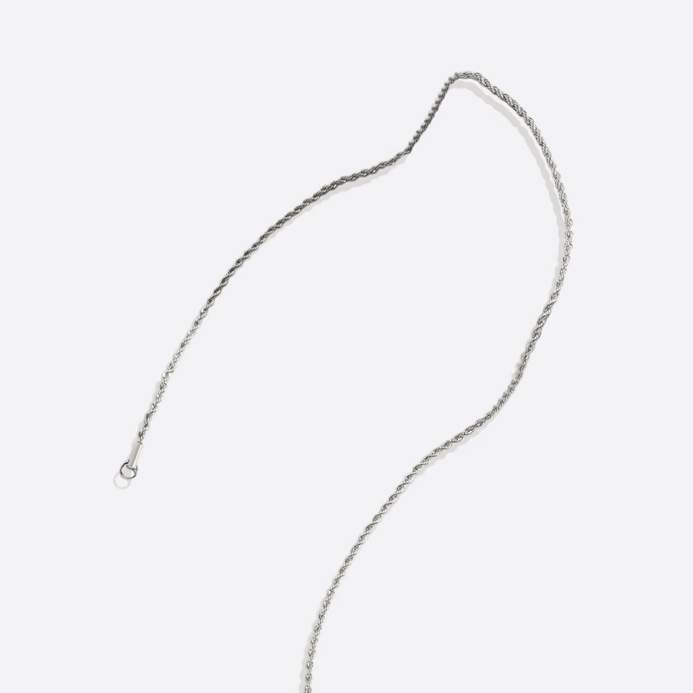 2mm Rope Chain Necklace - Silver / 24"
