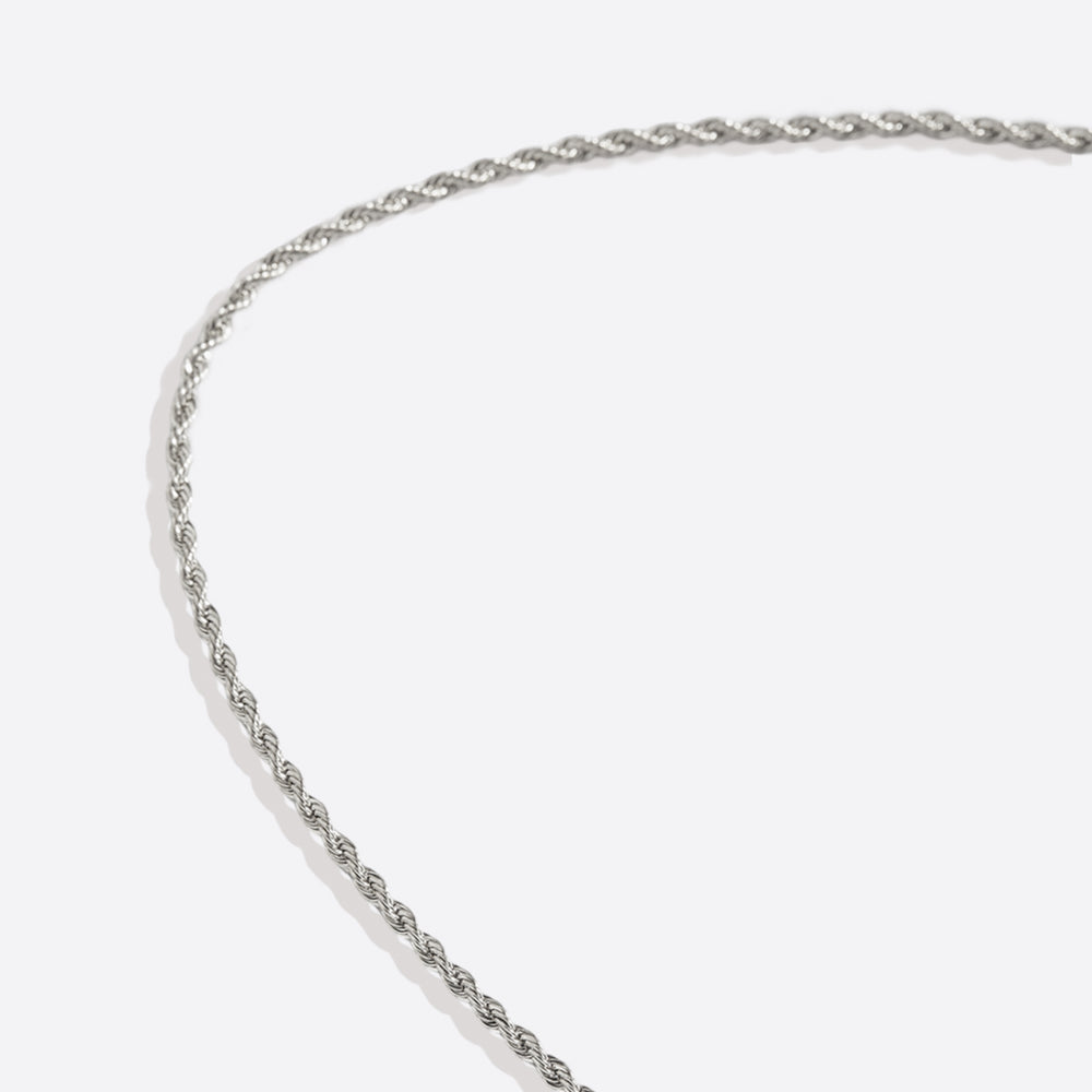 2mm Rope Chain Necklace - Silver / 24"