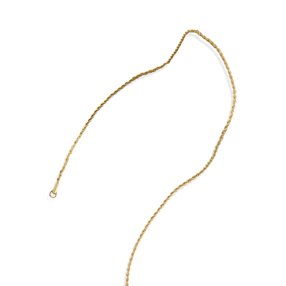 2mm Rope Chain Necklace - Gold / 22"