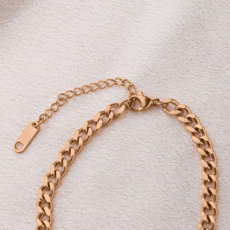 The Skinny Initial Bracelet - 18k Rose Gold Plated / D