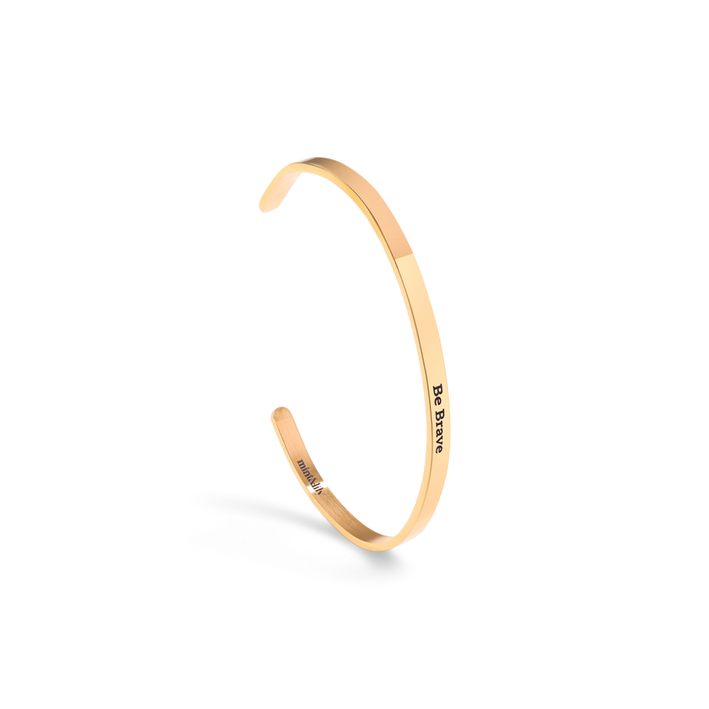 Personalisiertes dünnes Manschettenarmband - 18 Karat vergoldet / Serif
