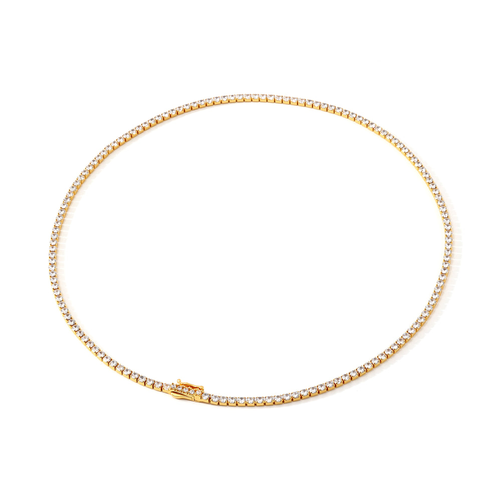 3mm Tennis Necklace - 18k Gold Plated / 18"